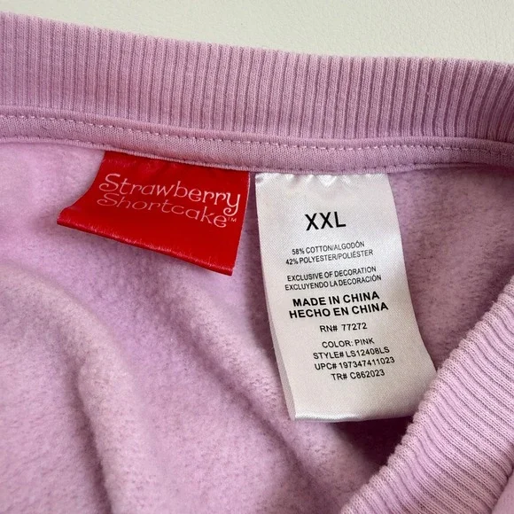 Strawberry Shortcake Graphic Sweatshirt Womens XXL Pink Nostalgia Kidcore - Picture 5 of 7